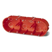 Vgradna doza PK-3x60, za mavčne stene, oranžna