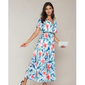 Resti Womens pleated floral midi dress