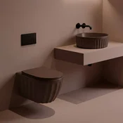 Set: Viseča WC školjka + Nadpultni umivalnik Rea Duo Espresso Matt
