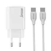 Kucni Punjac SU-P103 Super Fast PD 25W 3A Type C na Type C, Beli