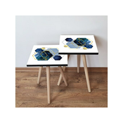 Hanah Home Sklapajuci Stocic 2 Komada 2SHP327 - Navy Plavo