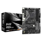 ASRock MB B450 PRO4 R2.0, S.AM4, DDR4/3200+ (OC), PCIe 3.0, M.2, G-LAN, VGA/HDMI/DP, ATX