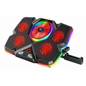 Stojalo za ventilatorje za prenosnik, 5x odprtina, RGB/LED nastavljivo, M555078