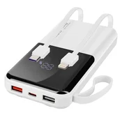 LINQ LinQ, 10000 mAh rezervna baterija s kabloma Lightning in USB tipa C, Bela, (5000017441)