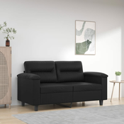 vidaXL Dvosed črn 120 cm umetno usnje