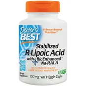 Stabilizirana R-lipojska kislina z biološko izboljšano Na-RALA, 100 mg - 60 kapsul bi lahko prevedli kot Stabilizirana R-lipojska kislina z biološko
