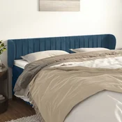 Vidaxl vidaXL Vzglavnik s krilci temno moder 183x23x78/88 cm žamet