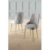 Hanah Home Set stolica Newa, 46x94x46 cm, 6 komada, Zlatno-sive boje