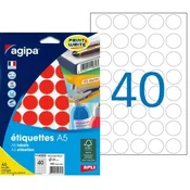 Okrogle etikete 24 mm Agipa A5 rdeče