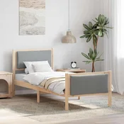 Krevetna konstrukcija Svijetlo siva 75 x 190 cm tkanina
