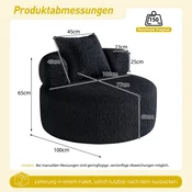 SONNENH Kavč, ženilja, črna, za dnevno sobo