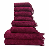 Komplet 6 rdečih brisač in 2 brisači iz 100-odstotnega bombaža Bonami