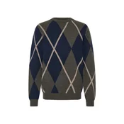 BLEND Pulover BHBORA mornarska/temno siva/oliva