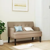 shumee vidaXL Klop z naslonjalom, kapučino, 112x65,5x75 cm, umetno usnje