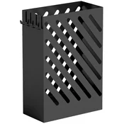 Homestar Stojalo za dežnike s pladnjem za kapljanje 4 kljuke 28x14x41 cm črno