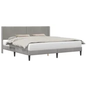 Vidaxl Konstrukcija postelje Svetlo siva 180 x 200 cm Žamet