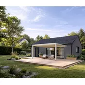 Bioklimatska pergola Ancora — Električni/4 x 5 m/Bela/Stenska