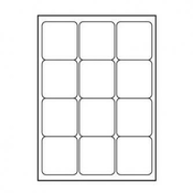 Etikete z logotipom 66 mm x 70 mm, A4, mat, bele barve, 12 etiket, 140 g/m2, pakiranje 10 kosov, za brizgalne in laserske tiskalnike