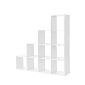 Songmics Knjigarna 10 kockastih predelkov 1295x29x1295 cm Bela