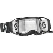 SCOTT Prospect 2.0 WFS naocale za motocross crno-bijele s prozirnim pleksiglasom