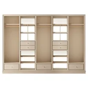 Casa Padrino Luxury Wardrobe Beige 326 x 60 x H. 230 cm - Open Bedroom Cabinet - Bedroom Furniture - Hotel Furniture - Luxury Furniture - Luxury Furnishings - Bedroom Furnishings