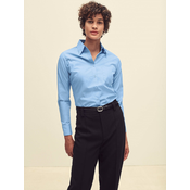 Blue womens poplin shirt classic Fruit Of The Loom