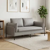 vidaXL Kavč za 2 osebi 2-sedežni Svetlo siva 188 x 81 x 89 cm Žamet