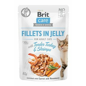 Brit Care Cat Fileti v želeju s puranom in kozicami 85g