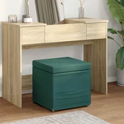 vidaXL Stolica Temno zelena 41 x 41 x 40 cm Tkanina in obdelano les