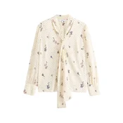 Next Bluza ecru/temno modra/rjava/mauve