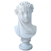 Casa Padrino luxury Art Nouveau marble decorative bust woman with veil white H. 58 cm