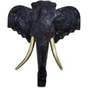 Casa Padrino luxury wall decoration sculpture elephant head black/gold 105 x 48 x H. 107 cm - Large wall decoration figure - XXL wall decoration sculpture - XXL wall decoration figure