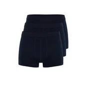 Trendyol Navy Blue 3-Pack Basic Plain Cotton Boxer