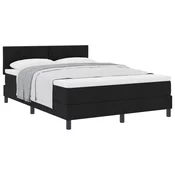 Vidaxl Postelja boxspring z vzmetnico Črna 160 x 200 cm blago
