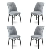 Hanah Home Set stolica Flex, 45x93x42 cm, 4 komada, Sivo-crne
