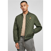 Diamond Quilt Nylon Jacket Olive