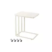 Songmics Stranska miza C-oblika 35x50x60 cm bela