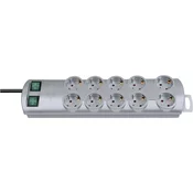 BRENNENSTUHL RAZDELILNA LETEV BRENNENSTUHL1153390120, 2 STIKALI, 10 VTIČNIC, H05VV-F 3G1,5 MM2, SIVA