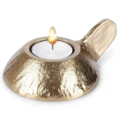 shumee Zlati aluminijasti svečnik 12x9x5 cm