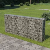 shumee Gabionska stena s pokrovi iz pocinkanega jekla 200x20x85 cm