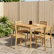 vidaXL Vrtnna jedilna miza Bela 80 x 80,5 x 75 cm Masiven les akacije
