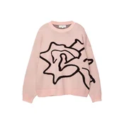 Pull&Bear Pulover roza/črna