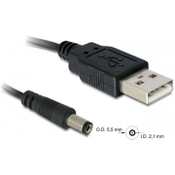 Delock Kabel USB M – napajalni M DC 5,5 fi x 2,1mm 1m 82197