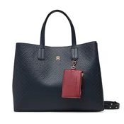 Tommy Hilfiger Ročna torba Th Icon Satchel Mono AW0AW18923 Mornarsko modra
