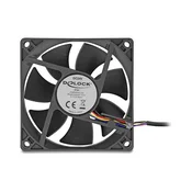 DeLOCK 67301 aksialni ventilator 24 V DC, 80 x 80 x 25 mm, črn