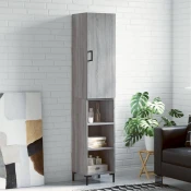 Vidaxl Visoka omara siva sonoma 34,5x34x180 cm inženirski les