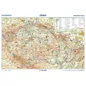 Česko - vlastivědná mapa, 1 : 1 100 000 / obrysová mapa / 46 x 32 cm