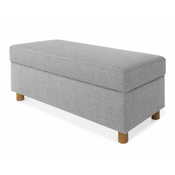 Meka klupa Scandinavian Choice C181 Siva, 42x51x120cm, Tkanina, GambeNoge: Drvene, Scatola per oggettiKutija za pohranu