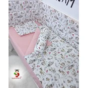 Bubamara037 Set za krevetac, Ravna ogradica, 120x60cm, Svetloroze