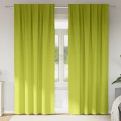 vidaXL Zavese z zavesami 2 pcs Jabolčno zelena 260 x 140 cm Poliester